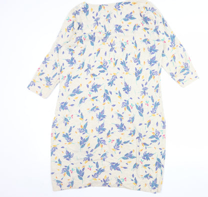Marks and Spencer Per Una Weekend Women’s Beige Floral Tunic Jumper Size 16