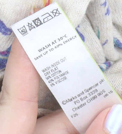 Marks and Spencer Per Una Weekend Women’s Beige Floral Tunic Jumper Size 16
