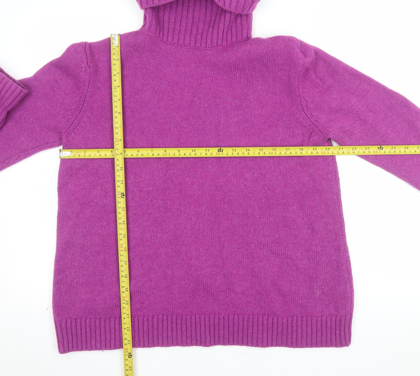 Seasalt Cornwall Womens Purple Roll Neck Lambswool Jumper UK 14