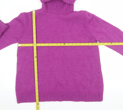 Seasalt Cornwall Womens Purple Roll Neck Lambswool Jumper UK 14