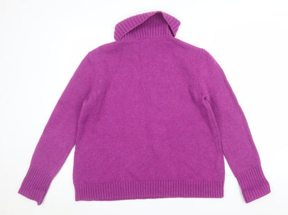 Seasalt Cornwall Womens Purple Roll Neck Lambswool Jumper UK 14