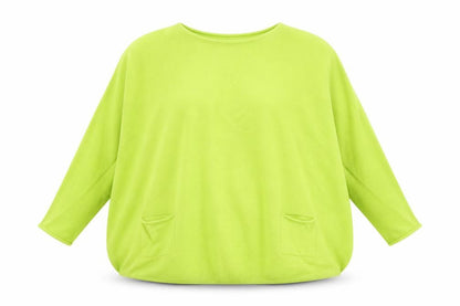 Amara Reya Women’s Green Boat Neck Relaxed Knit Jumper Size S