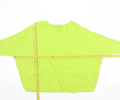 Amara Reya Women’s Green Boat Neck Relaxed Knit Jumper Size S