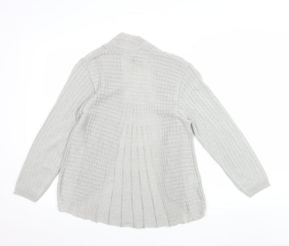 Florida Collection Women's Grey Cable-Knit Open Cardigan S