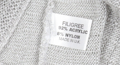 Florida Collection Women's Grey Cable-Knit Open Cardigan S