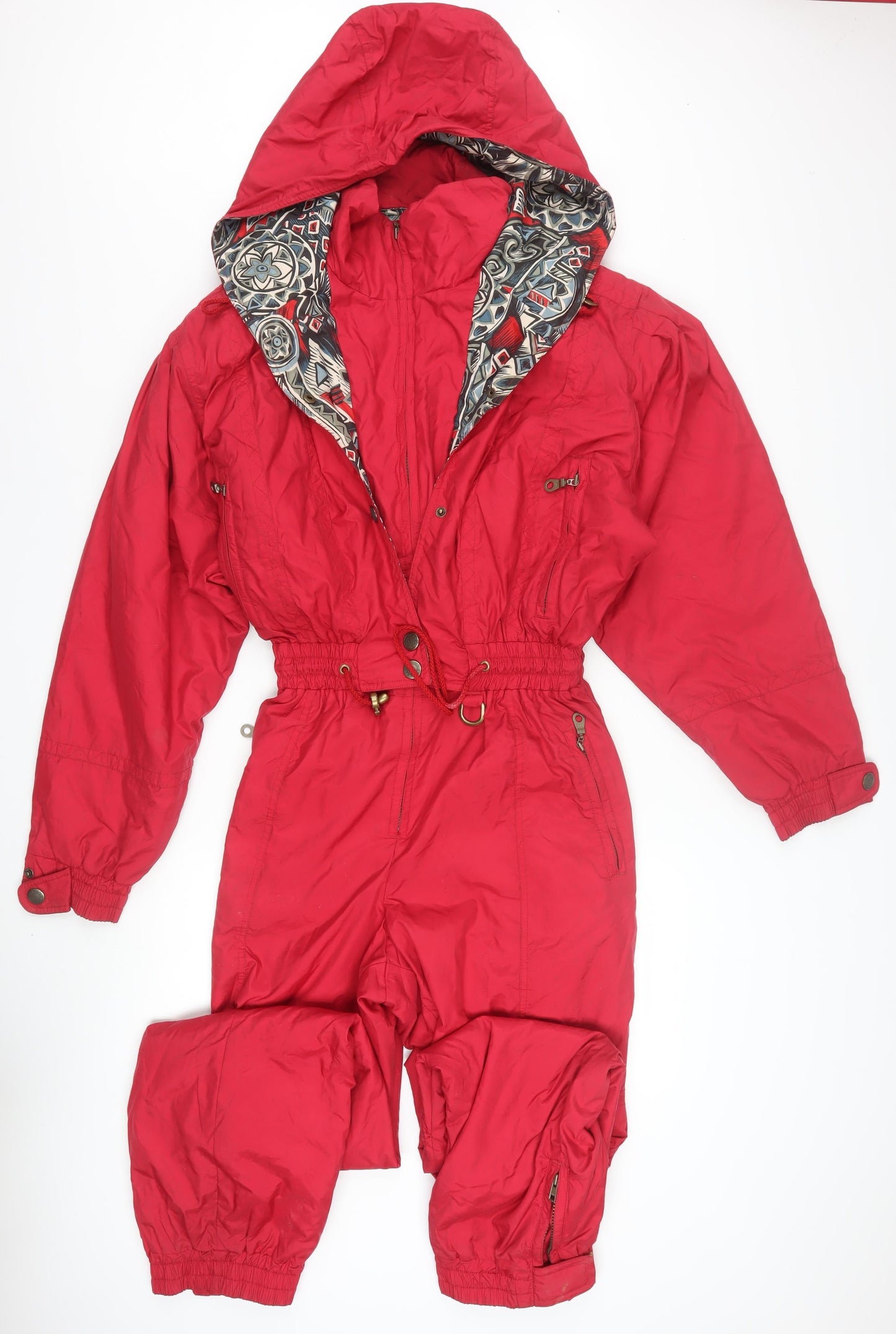 Cabela's Women Red Hooded Jumpsuit Size L Polyester Nylon Outerwear