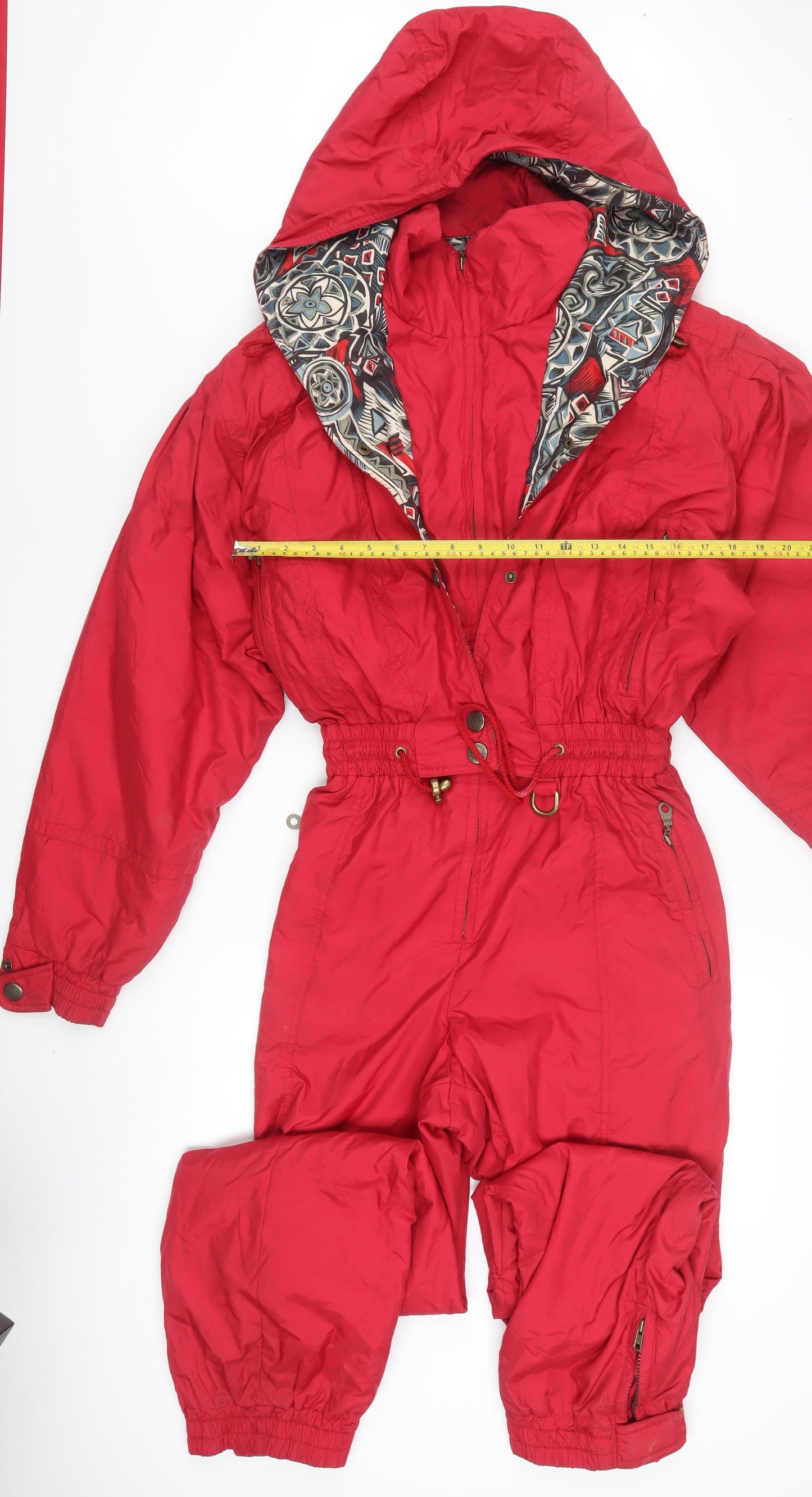 Cabela's Women Red Hooded Jumpsuit Size L Polyester Nylon Outerwear