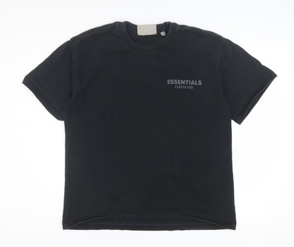 Fear of God Essentials Men's Black Cotton Short Sleeve T-Shirt Size S
