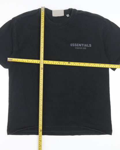Fear of God Essentials Men's Black Cotton Short Sleeve T-Shirt Size S
