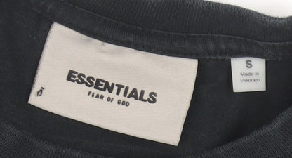Fear of God Essentials Men's Black Cotton Short Sleeve T-Shirt Size S
