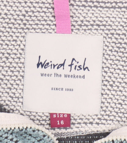 Weird Fish Women’s Blue 1/4 Zip Pullover Sweatshirt Size 16