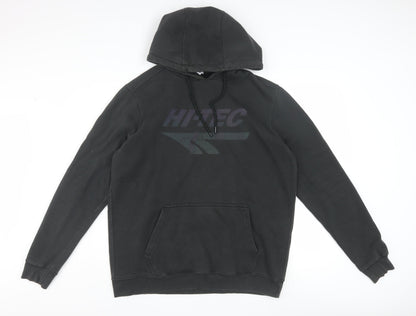 Hi-Tec Men's Black Pullover Hoodie L Graphic Hooded Sweatshirt