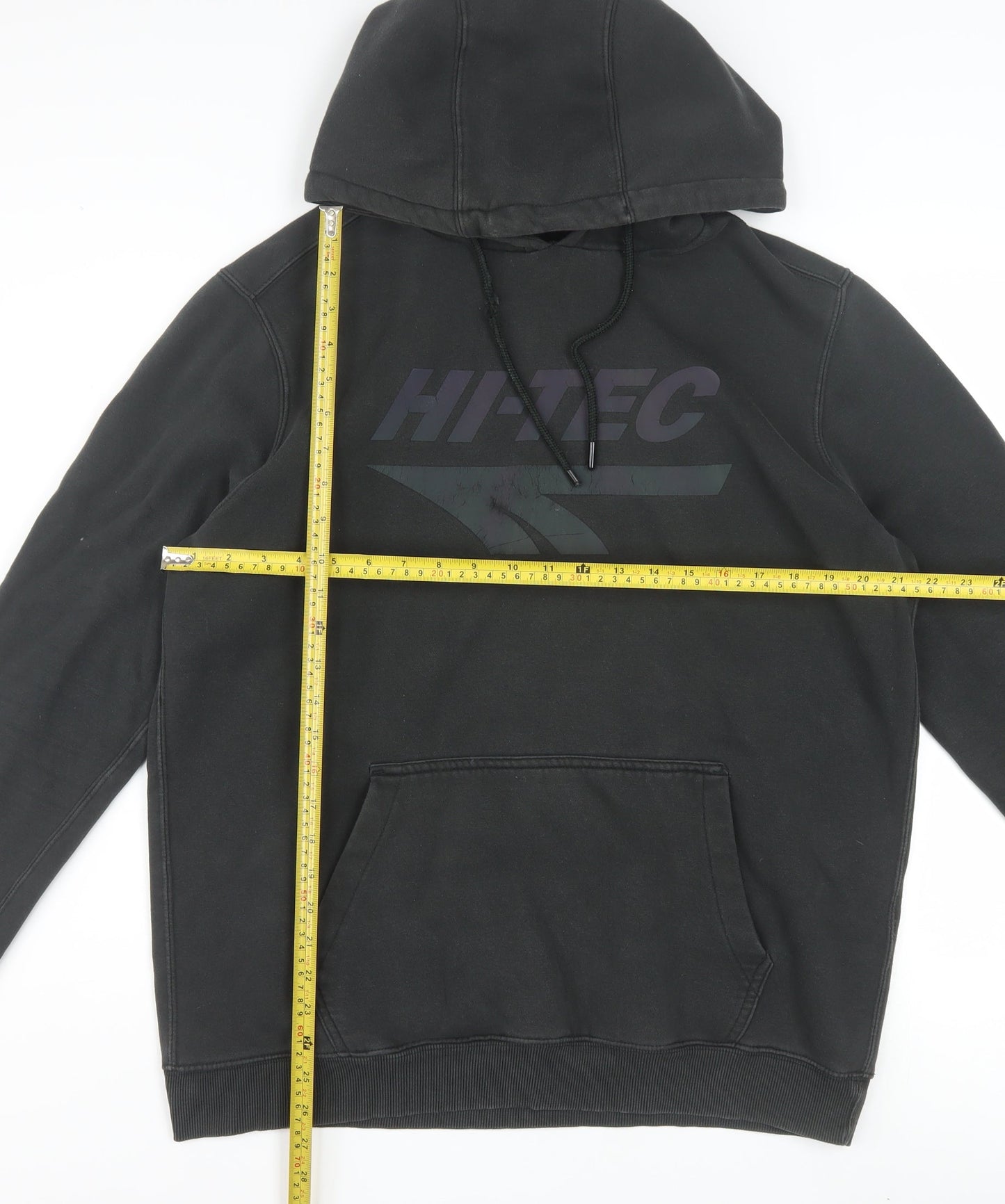 Hi-Tec Men's Black Pullover Hoodie L Graphic Hooded Sweatshirt