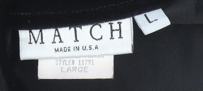 MATCH Women's Black Velvet Dungaree Jumpsuit Size L Polyester Blend