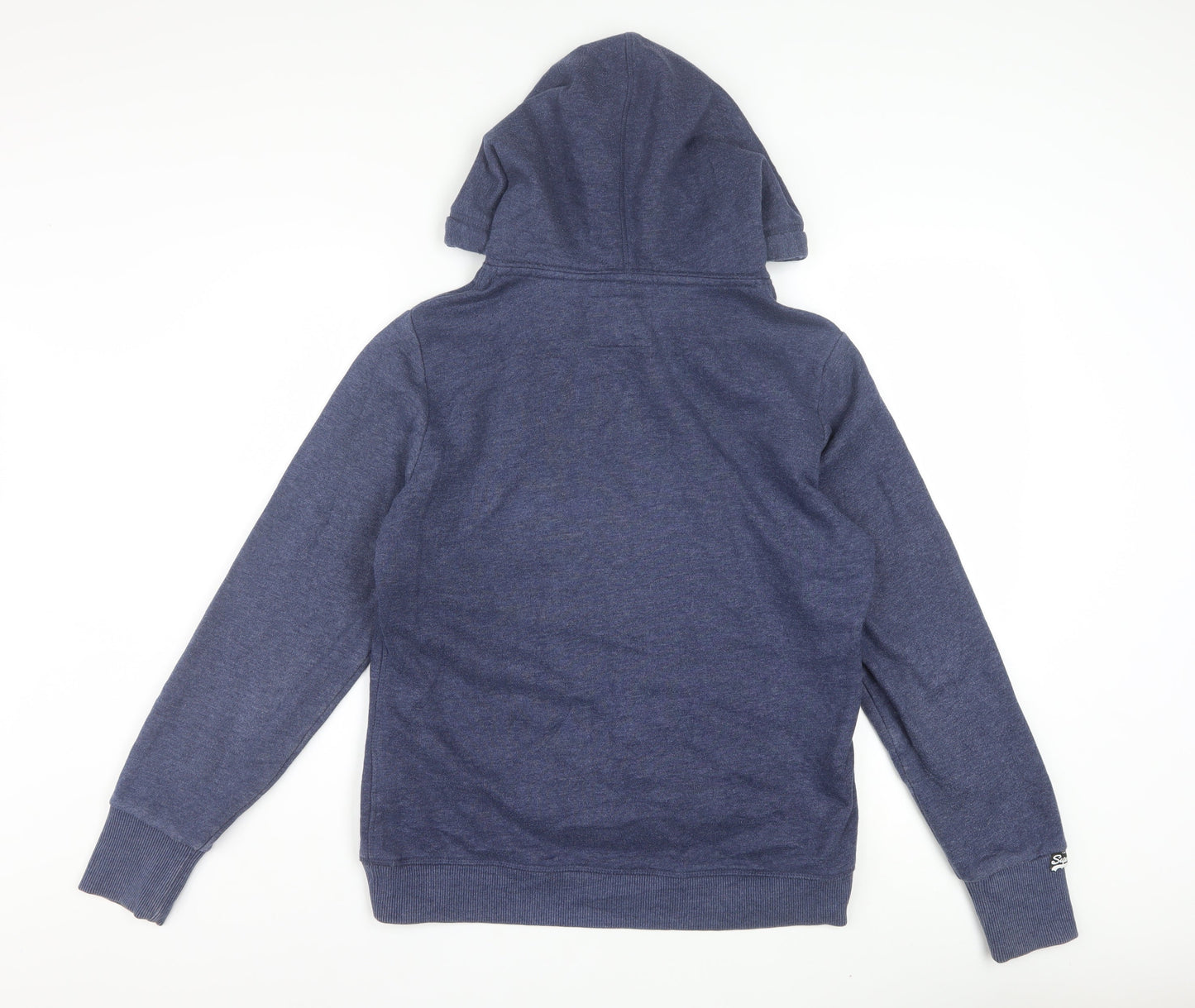 Superdry Women Blue L Pullover Hoodie with Logo Print