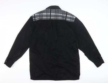 Noir Paris Women’s Black Check Button-Up Long Sleeve Shirt Size 4
