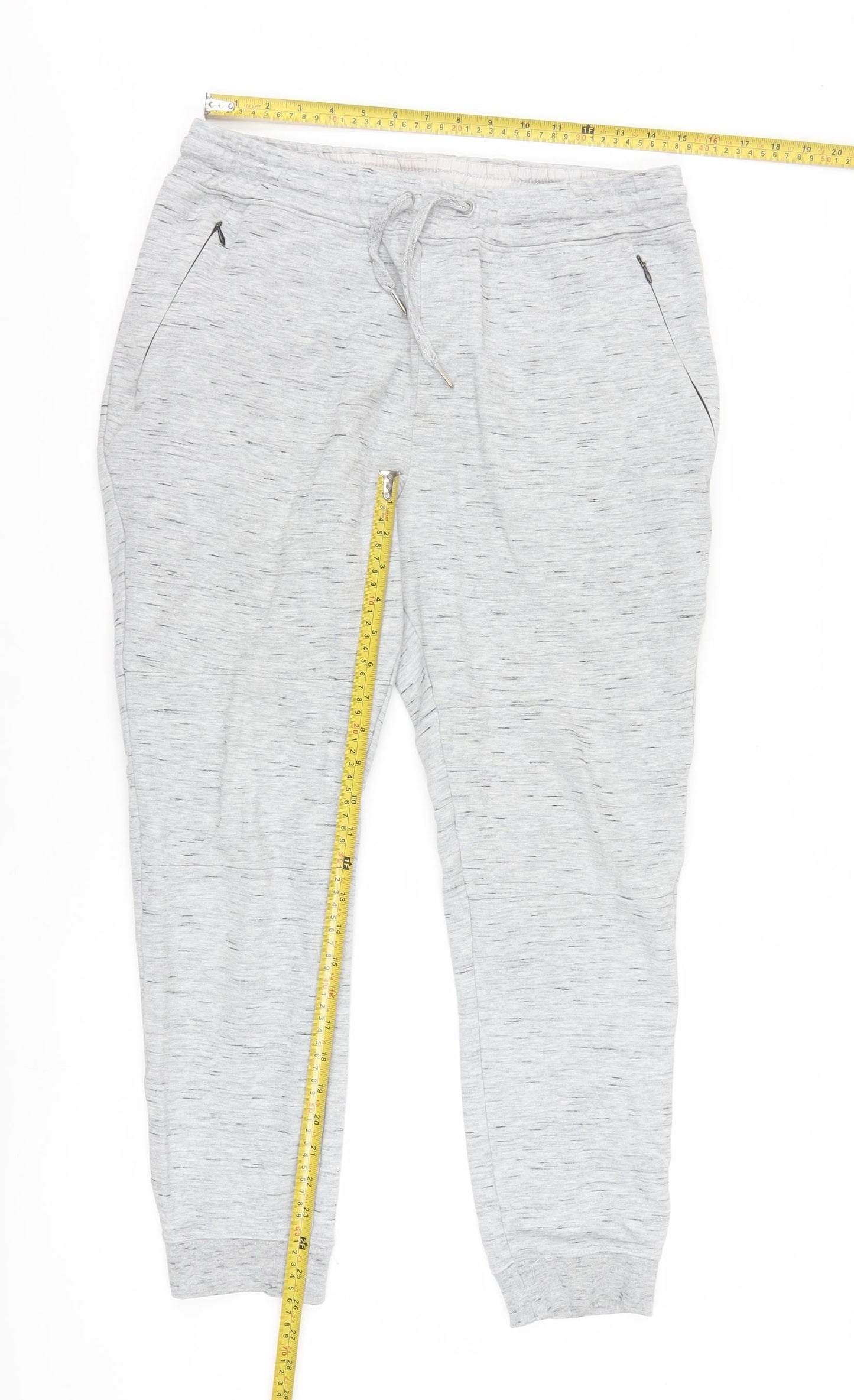 On The Byas Men Grey Jogger Trousers Medium Cotton Blend