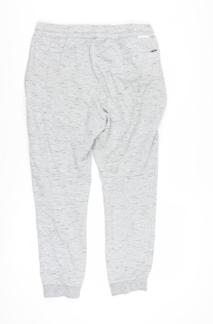On The Byas Men Grey Jogger Trousers Medium Cotton Blend
