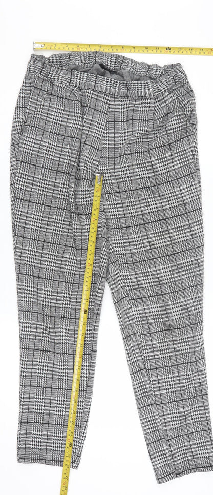 Esmara Women's Grey Check Tapered Trousers Size 12-14