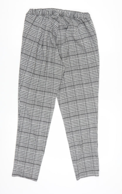 Esmara Women's Grey Check Tapered Trousers Size 12-14