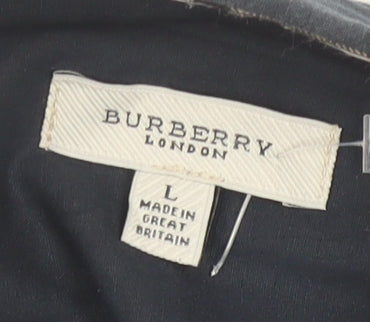 Burberry London Men's Blue Long Sleeve Formal Cotton Blend Shirt L