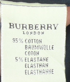 Burberry London Men's Blue Long Sleeve Formal Cotton Blend Shirt L