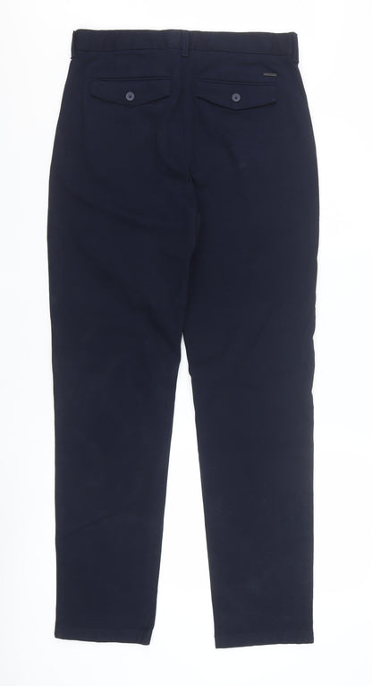 Marks and Spencer Men’s Blue Chino Trousers 30x33 Slim Fit Stretch