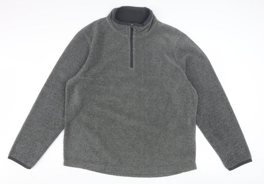 Weird Fish Men's Grey XL 1/4 Zip Fleece Sweatshirt Pullover