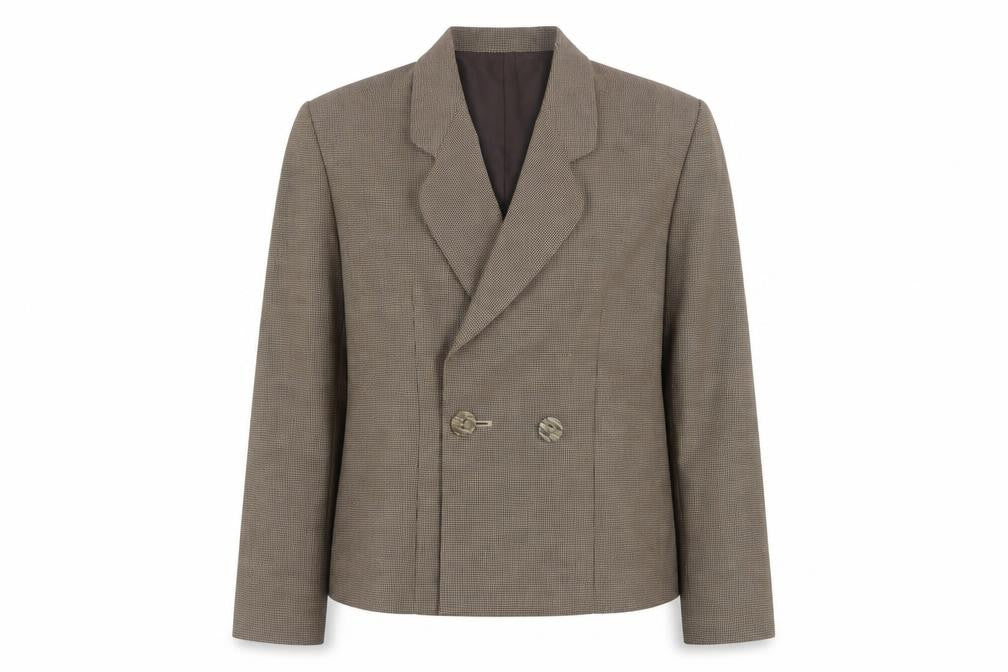 Marks and Spencer Women’s Brown Checked Blazer UK 14 Classic Workwear