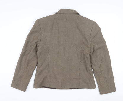 Marks and Spencer Women’s Brown Checked Blazer UK 14 Classic Workwear