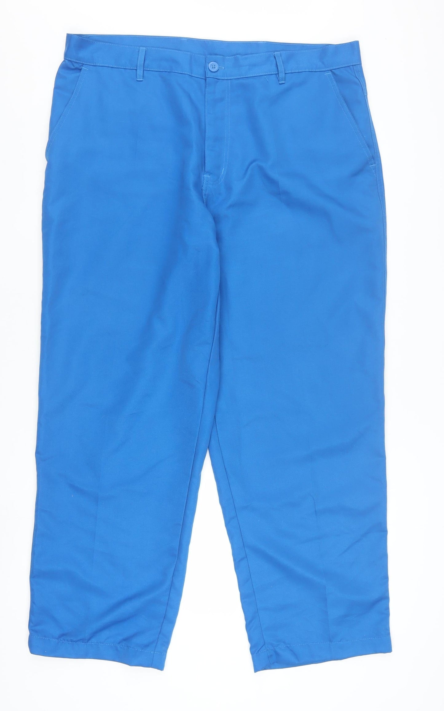 Dunlop Men’s Blue Chino Trousers 38W S Polyester Regular Fit