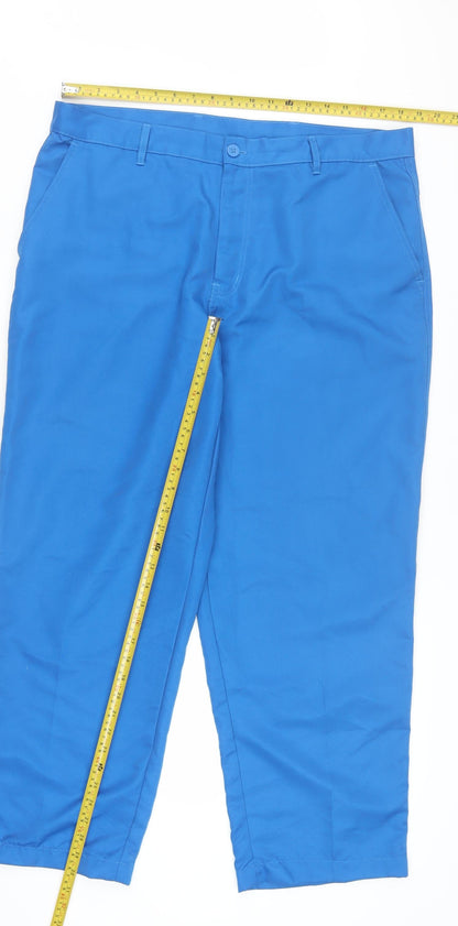 Dunlop Men’s Blue Chino Trousers 38W S Polyester Regular Fit