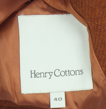 Henry Cotton's Women's Brown Wool Tweed Blazer Size 12 Classic Short