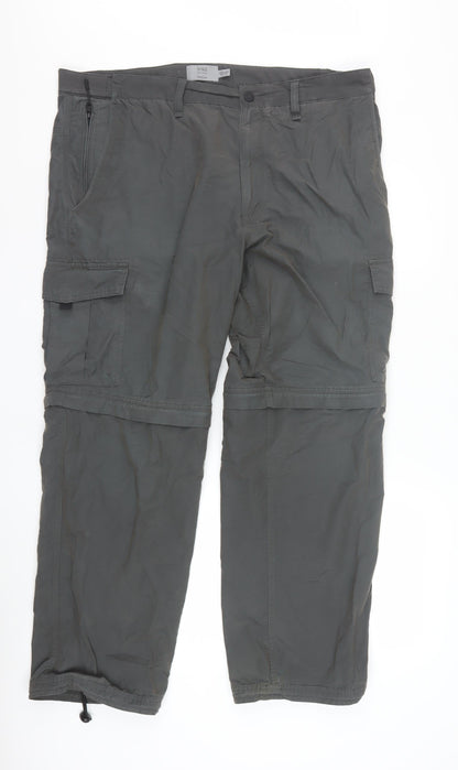 Marks and Spencer Mens Grey Cargo Trousers 38W 29L Cotton Blend
