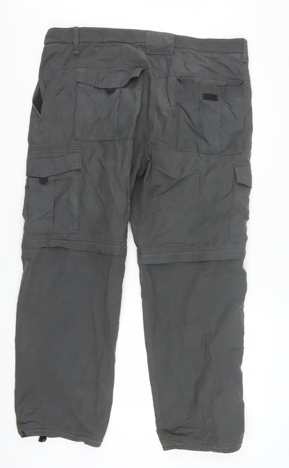 Marks and Spencer Mens Grey Cargo Trousers 38W 29L Cotton Blend