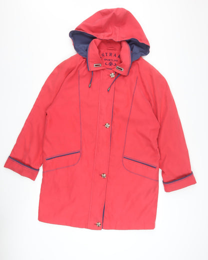 Astraka Sportline Women's Red Hooded Mid-Length Jacket Size S