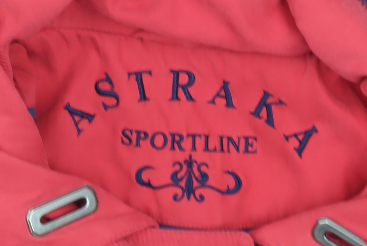 Astraka Sportline Women's Red Hooded Mid-Length Jacket Size S