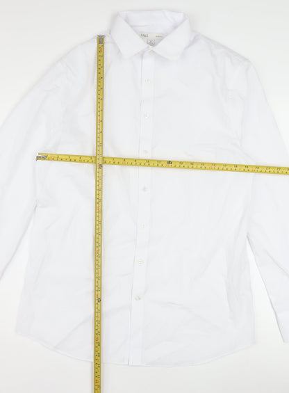 Marks and Spencer Men's White Slim Fit Long Sleeve Dress Shirt 16in Collar