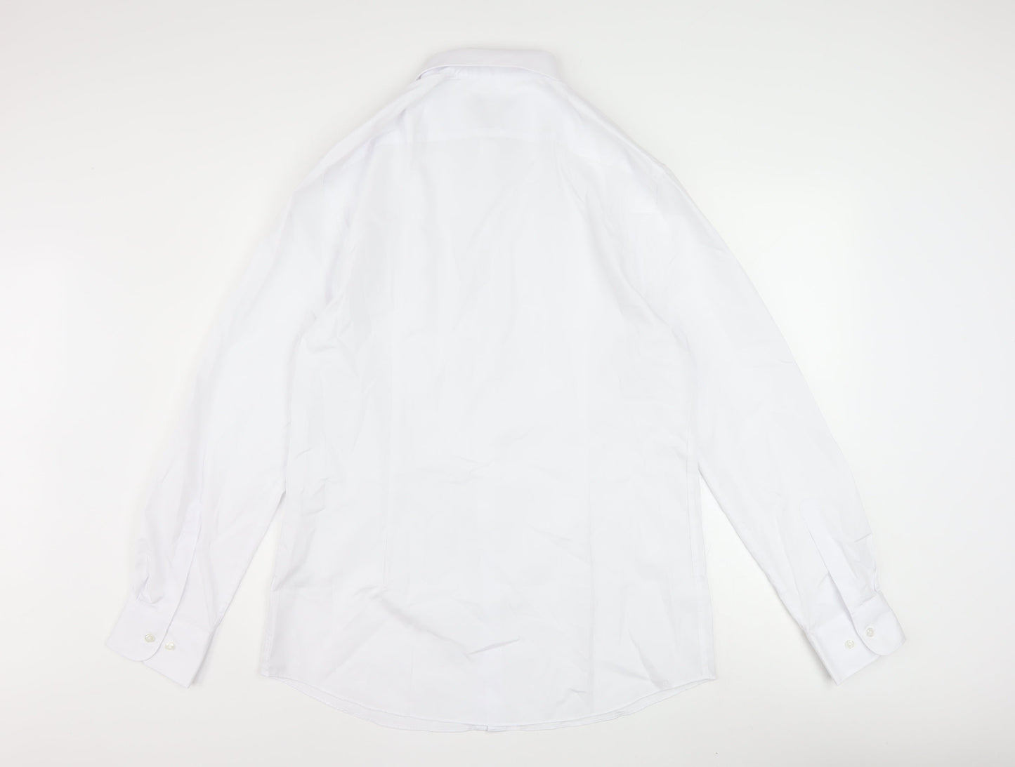 Marks and Spencer Men's White Slim Fit Long Sleeve Dress Shirt 16in Collar