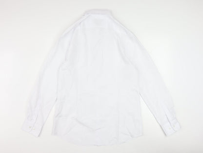 Marks and Spencer Men's White Slim Fit Long Sleeve Dress Shirt 16in Collar