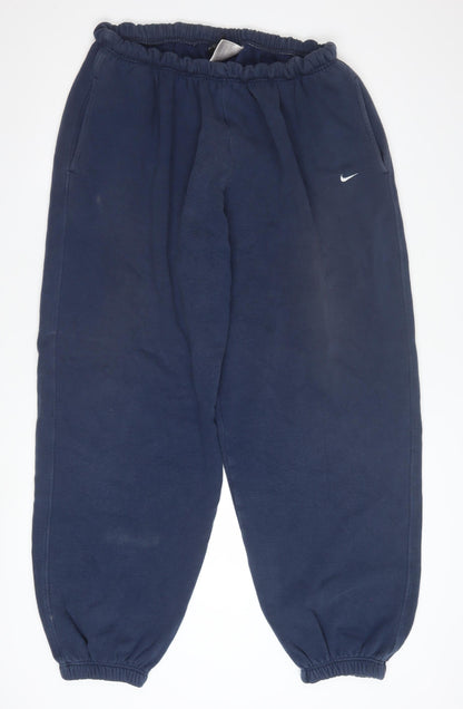 Nike Men's Blue Fleece Sweatpants XL Comfortable Tapered Fit
