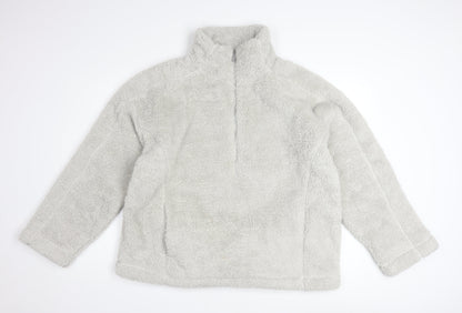 Next Womens Grey 1/2 Zip Fleece Pullover Sweatshirt Size M