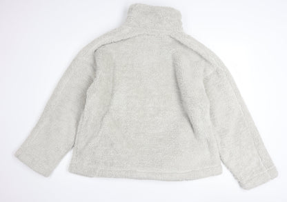 Next Womens Grey 1/2 Zip Fleece Pullover Sweatshirt Size M
