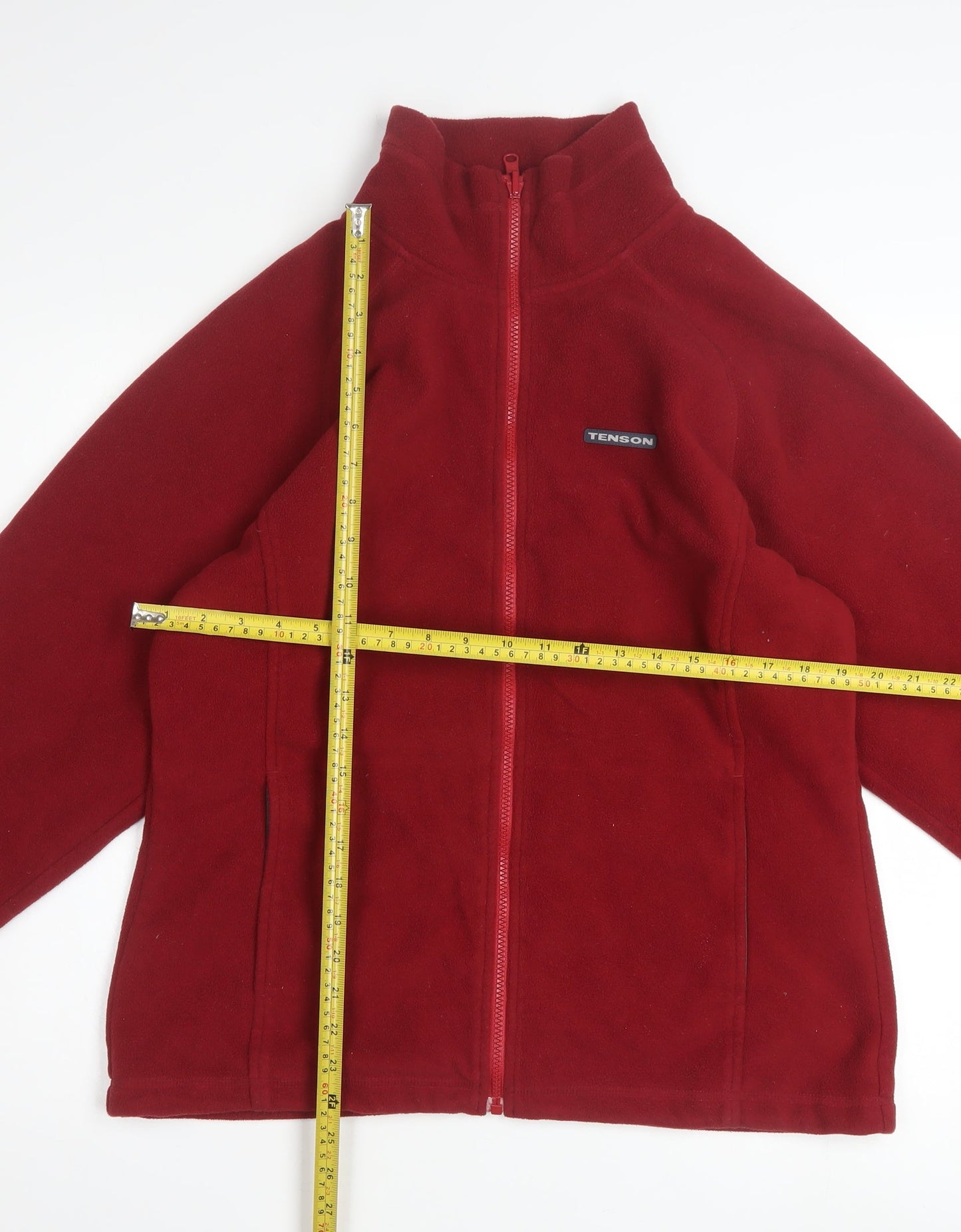 Tenson Mens Red Fleece Full Zip Jacket Size 42 Regular