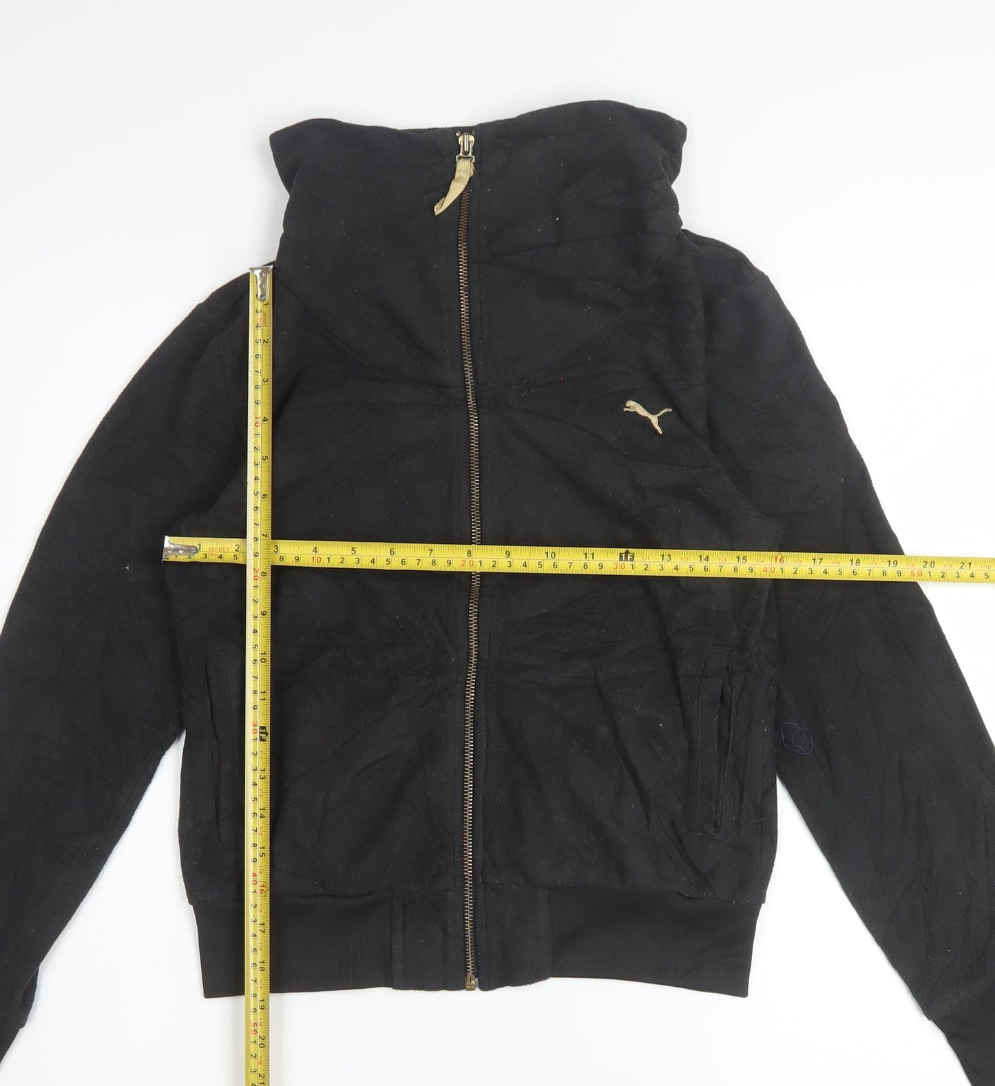Puma Womens Black XS Full Zip Hoodie Lightweight Casual Sweatshirt