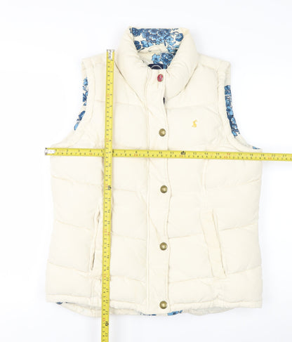 Joules Women's Ivory Puffer Waistcoat Size 12 Quilted Gilet