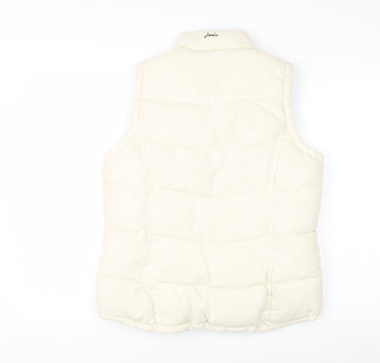 Joules Women's Ivory Puffer Waistcoat Size 12 Quilted Gilet