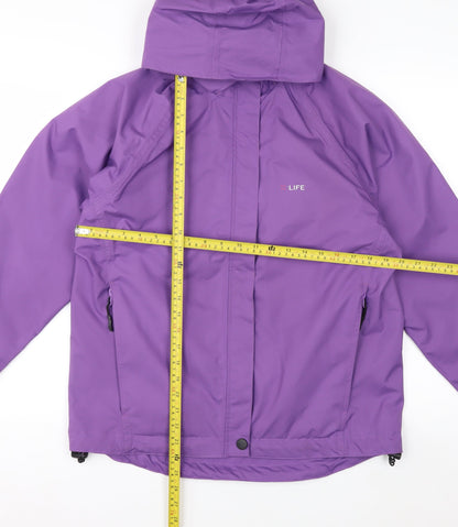 X-Life Women's Purple Waterproof Hooded Rain Jacket Size S 10-12 UK