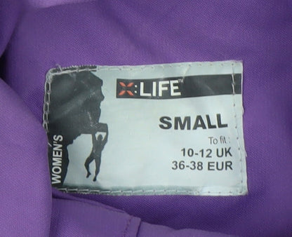 X-Life Women's Purple Waterproof Hooded Rain Jacket Size S 10-12 UK