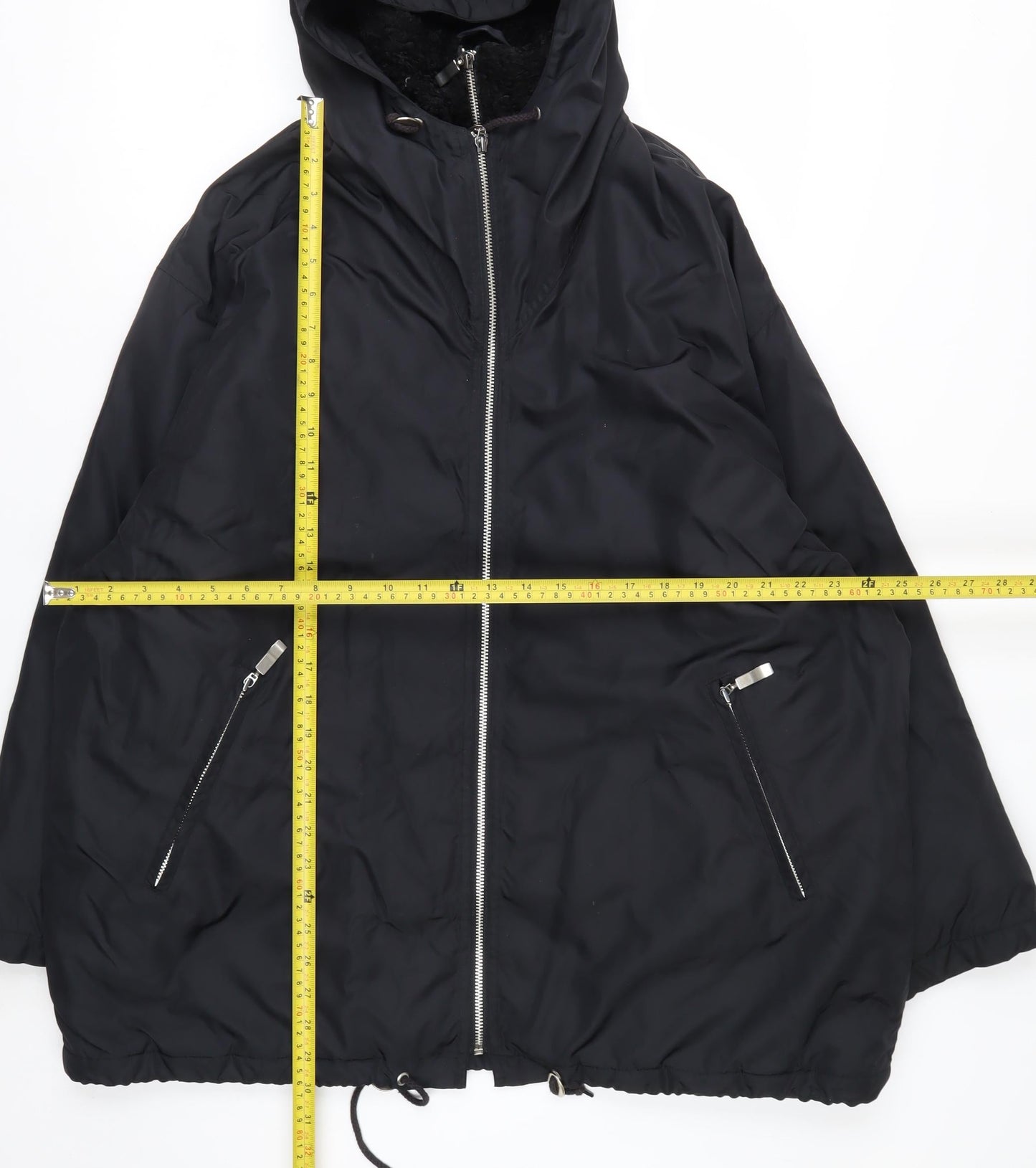 Olsen Collection Women's Black Hooded Parka Jacket Size 12